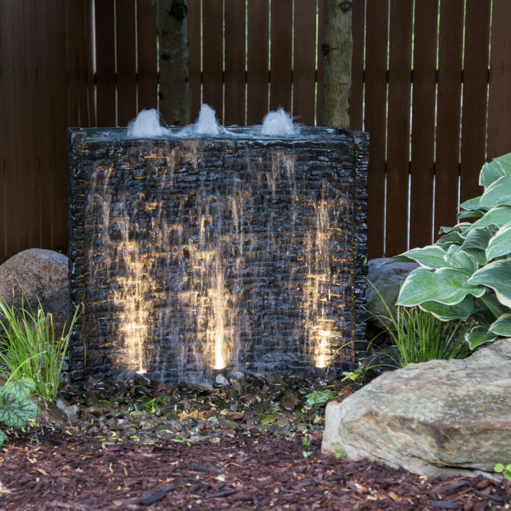 Aquascape Stacked Slate Spillway Wall 32" Landscape Fountain Kit