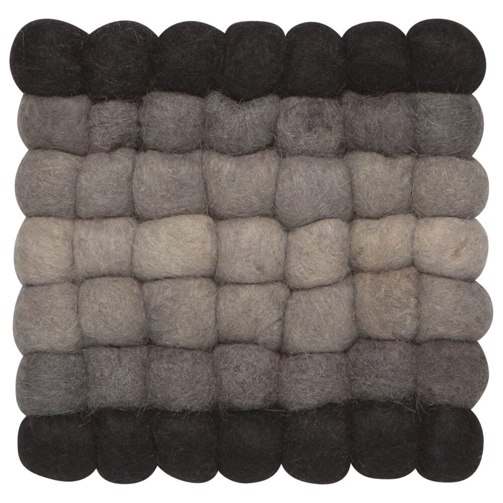 Recycled Wool Felt Dot Trivet; Shadow