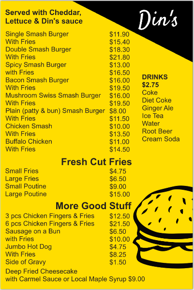 Din’s Menu 2025